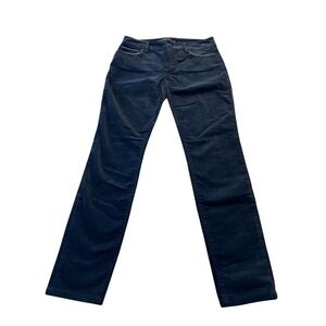 White‎ House Black Market The Skinny Black Velvet Pant Silver Trim Womens Size 8